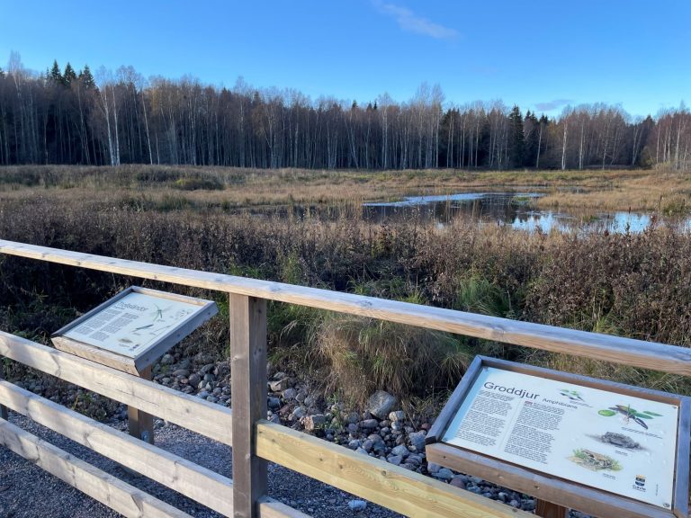 Informationsskyltar vid Sätra tillgänglighetsspår