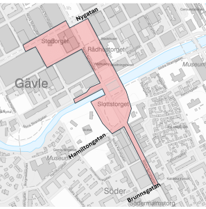 Karta över trafikavstängningen i samband med Stadsfesten