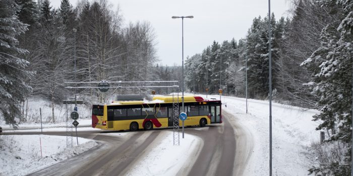 Buss på vinterväg